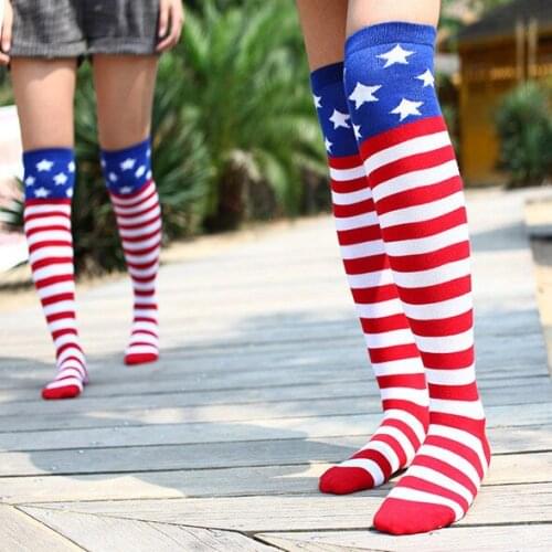 American flag stripe five-pointed star stockings jazz long knee socks