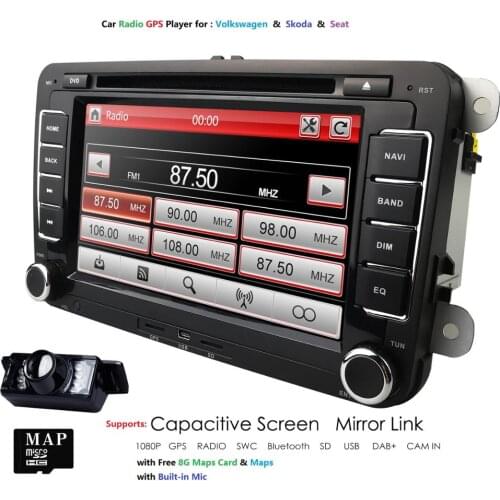 7''2Din Car DVD Player Radio GPS Navigation For VW Golf Polo Jetta Touran Mk5 Mk6 Passat B6 Stereo Bluetooth SWC RDS Mirror-Link