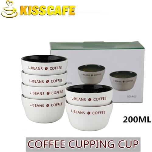 1pcs 200ml Espresso Coffee Cupping Cup Ceramics Measuring Bowl Coffee Competition Baking/Dry Ingredients/Liquid Accessories