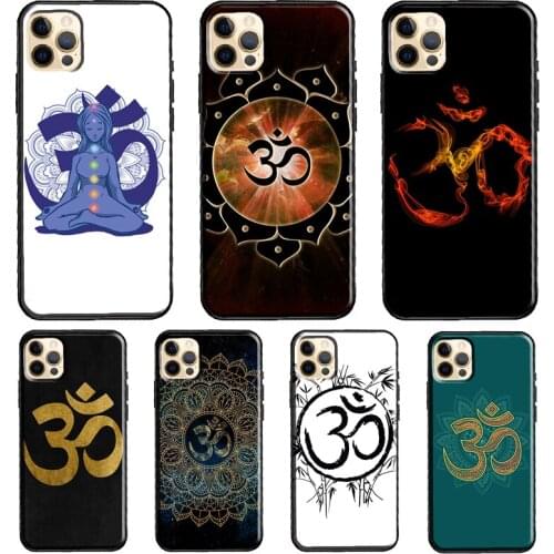 Om Hindu Symbol Silicone Case For iPhone XR X XS MAX SE 2020 6S 7 8 Plus 12 Mini 11 Pro Max Shell Cover