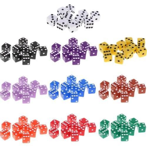 10pcs 6 Sided Dices D6 Digital Dice Party Gaming Dice D&D RPG Board Game Toy
