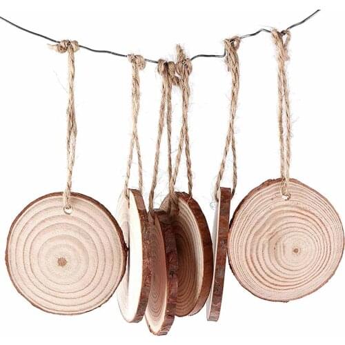 10-30Pcs Nature Pine Wood Chip Polished Base Handmake Craft With TreeBark Log Discs DIY Crafts Wedding Party Painting 4-9cm