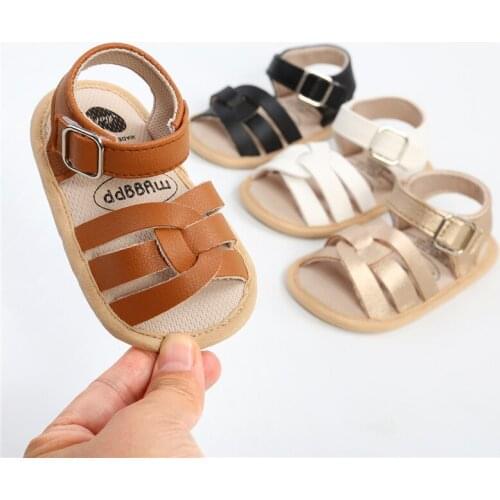 Fashion PU Leather Baby Non-Slip Sandals Child Summer Boys Girls Fashion Sandals Sneakers Infant Shoes 0-18 Month Baby Shoes