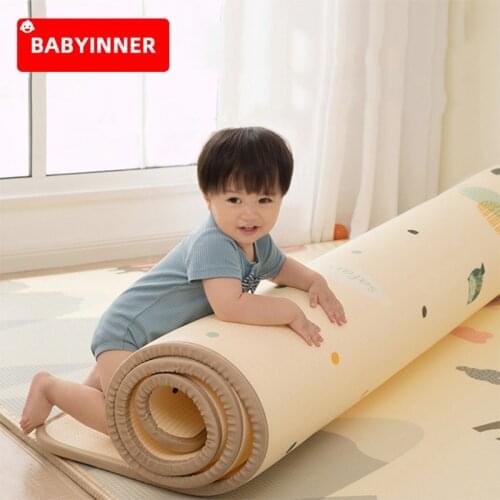 Babyinner Baby Play Mat 1.5cm Thickness Double-Side Game Mats Foam Carpets Kids Puzzle Game Mat Eco-friendly EPE Carpet