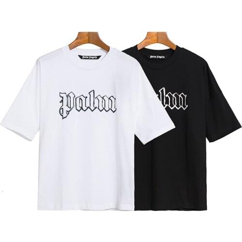 Palm Angels letter printing couple street hip-hop popular simple wild men and women short-sleeved T-shirt 749842348