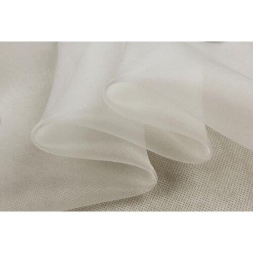 Howmay 100% pure silk fabric organza 5m/m 55" 140cm natural white natural for wedding bridal dress or DIY 50yards wholesale