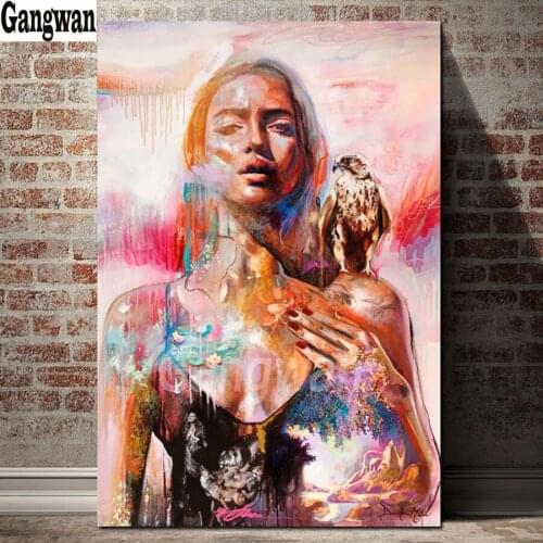 Hot Sale!5D Full Square Diamond Painting color abstract woman pattern Diamond Embroidery Mosaic picture of rhinestone round art