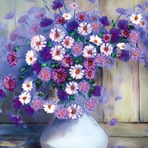 LaoJieYuan Purple daisy Good quality DIY diamond painting by numbers for adults