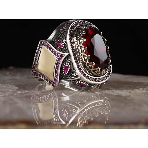 Large Handmade 925k Sterling Silver Natural Oval Black Zircon Stone Elegant Mens Ring -Outstanding Gift For Him