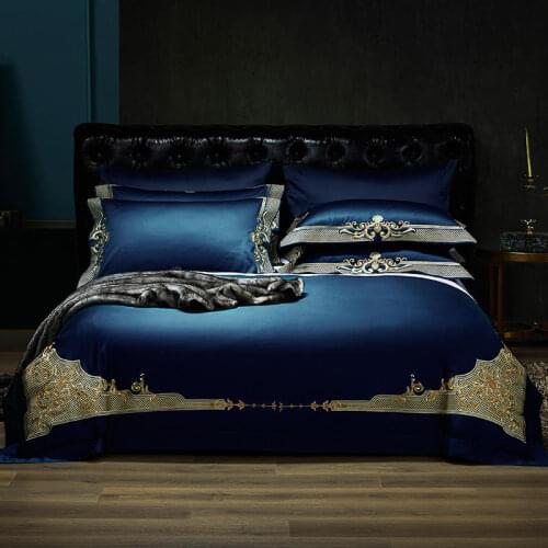 New 1000TC Egyptian Cotton Royal Luxury Embroidery Bedding Set US Queen King Size Duvet Cover Flat Sheet Pillowcase 4/6pcs