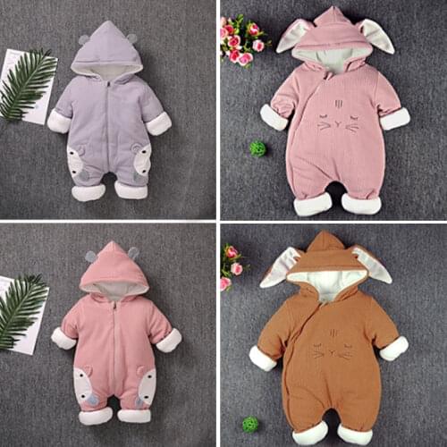 New Autumn And Winter Baby Onesies Men And Women Baby Cute Thick Warm Warm Outdoor Clothes Children Climbing Clothes