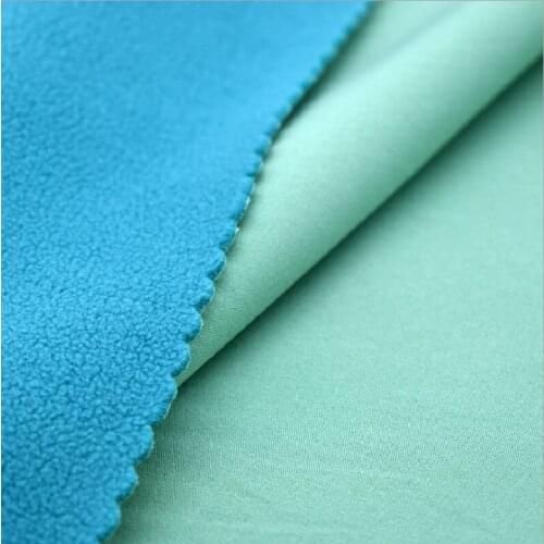 4 yards Flannel composite 100D four-sided elastic composite polar fleece plus fleece windproof and warm clothing fabric flannel