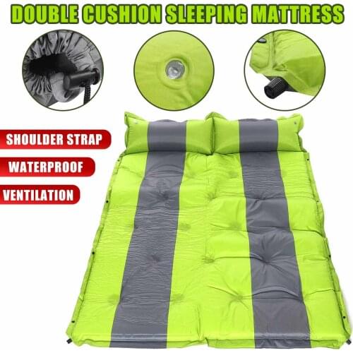 192X132cm Portable Double Person Automatic Inflatable Mattress Outdoor Camping Fishing Beach Mat with Air Pillow Sleeping Pads