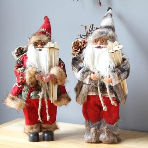 [HHT] 38cm 50cm Christmas Decor European-style Desktop Ornaments Mini Santa Claus Snowman Doll Decoration Props Christmas Gift