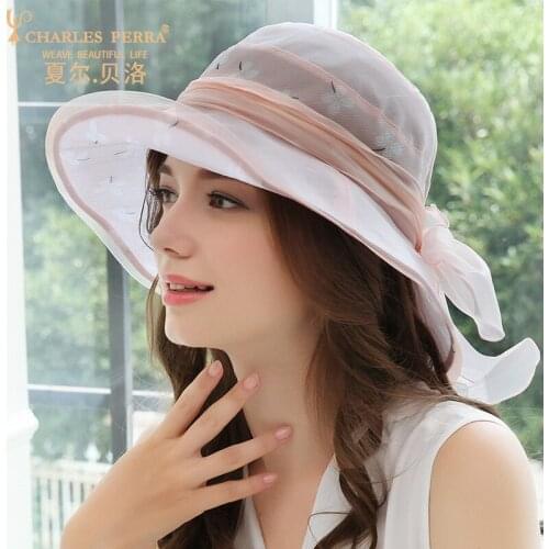 Sunshade Hat Summer Silk Sunscreen Women Hat Korean Version Holiday Beach Anti-UV Wide Brim Breathable Female Fashion Cap H207