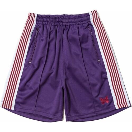 Needles high street fashion shorts trendy hip hop sports leisure side Butterfly Embroidery shorts