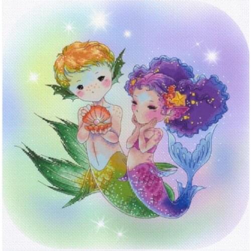 Tt Counted Cross Stitch Kit Mermaid Elf - Gift of Love Handmade Needlework For Embroidery 14ct Cross Stitch
