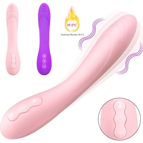Heating Vibrator Av Wand Massager 10 Modes Waterproof Soft Dildo Vibrator G Spot Clitoris Stimulator Adult Sex Toys for Woman