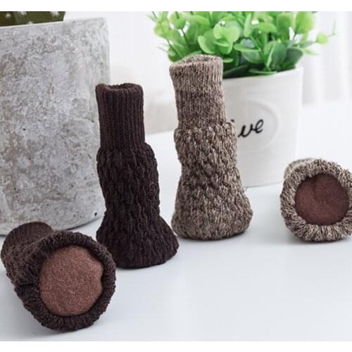 1Pcs Non Slip Table Feet Cap Knitted Chair Leg Socks Moving Noise Reduction Furniture Floor Protection Felt Pad Chair Leg Covers