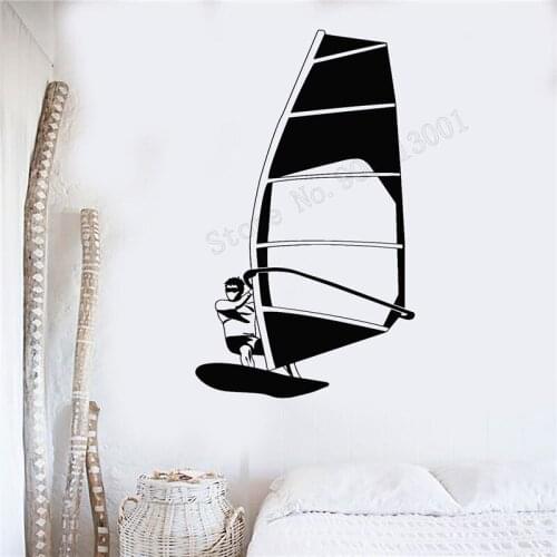 Wall Art Sticker Vinyl Decor Windsurfing Sail Water Sports Decoration Beach Game Modern Active Poster Fashion Sports LY430