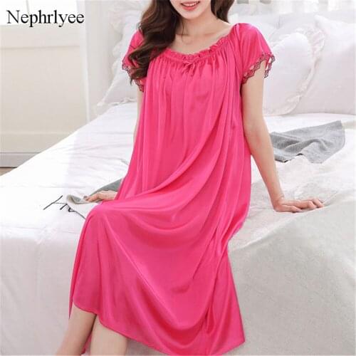 2021 New Hot Women Sleepwear Loose Nightwear Long Sleeping DressNight Nightgown Women Casual Night Dress Ladies Homewear SLP109