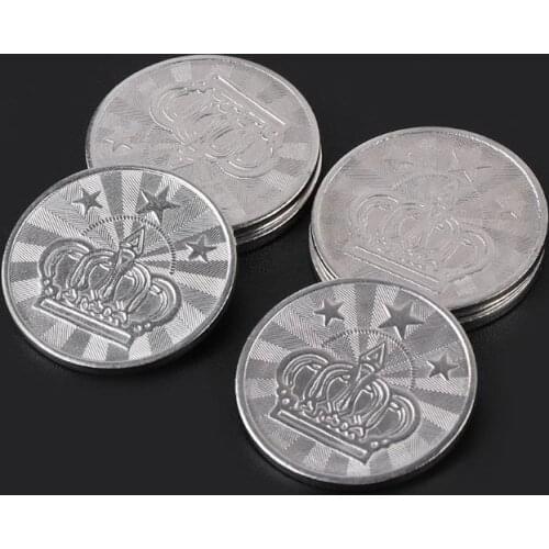 10pcs 25*2mm Game Token Stainless Steel Arcade Game Coin Crown Tokens 03KA