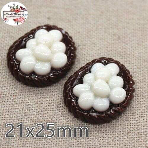 10PCS Resin egg basket Flatback Cabochon Miniature Food Decoration Charm Craft hairbow center