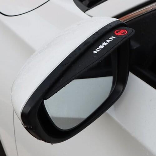 2pcs Silicone Gel Car Rearview Mirror Rain Blades Anti Rain Visor For Nissan Qashqai Tiida Teana Skyline Almera Juke Altima