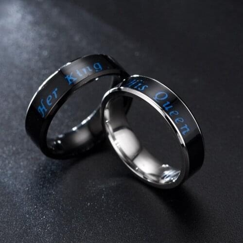 2019 Tready Smart temperature ring stainless steel geometric Her King His Queen Couple Ring For Women Men Jewelry