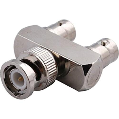 3-Way Y Triple BNC Male Plug to 2X Dual BNC Female Jack RF Adapter Coaxial Cable Connector Converter Coupler