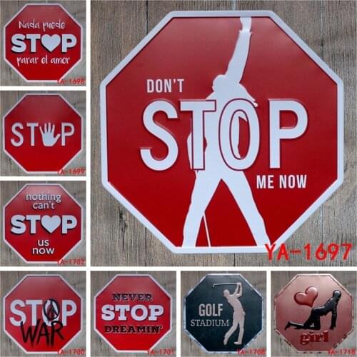 32X32CM/ antique retro metal tin sign never stop girl plaque Iron painting poster craft vintage home wall decoration