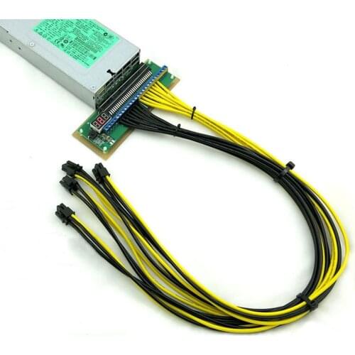 4PCS/Lot Free Shipping UL1015 14AWG 6Pin PCI-E Power Supply Cable for Bitcoin Mining Antminer S1 S3 S5 S7