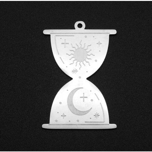 5pcs/lot 100% Stainless Steel Sandyclock Sun Moon DIY Earring Charm Pendant Wholesale Jewelry Bracelet Making