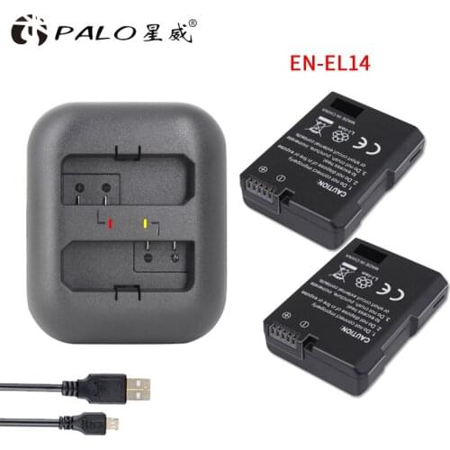PALO EN-EL14 EN-EL14A ENEL14 Battery for Nikon D3100 D3200 D3300 D3400 D3500 D5600 D5100 D5200 P7000 Digital Batteries