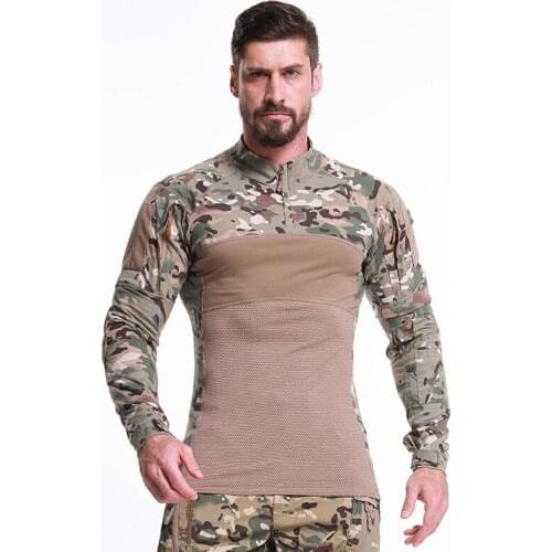 Army Tactical Military Uniform Airsoft Camouflage Combat-Proven Shirts Rapid Assault Long Sleeve Shirt men Battle Strike Clothes