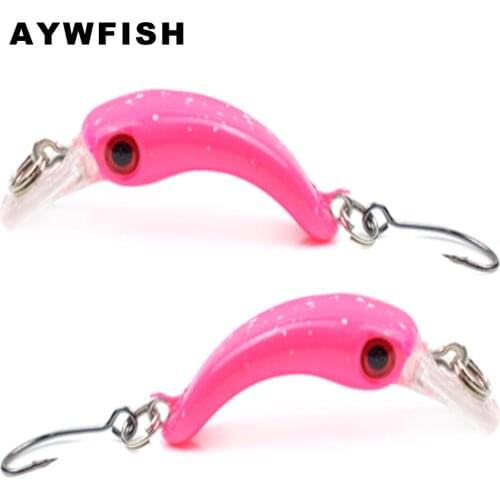 AYWFISH Minnow 40mm 1.5g Small Floating Sharp Single Hook Jerkbait 3D Eyes Mini Hard Plastic Wobbler Tackle Bass Fishing Lures