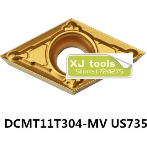Free shipping 10pcs DCMT11T304-MV US735/DCMT11T308-MV US735 carbide inserts for SDJCR/SDACR ,Turning Blades for Stainless Steel