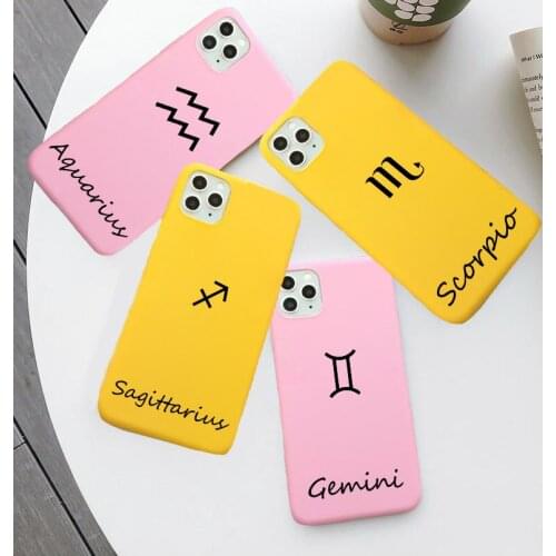 Zodiac Sign phone Case For iPhone 11 Pro XS MAX XR X 7 8 6Plus SE 2020 Candy Soft Silicone Phone Cover case