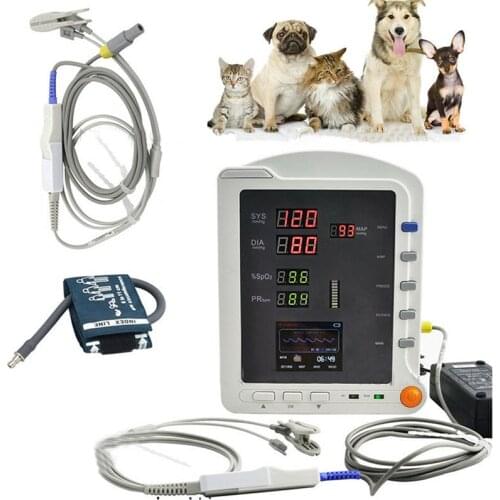 CONTEC CMS5100-VET Veterinary Monitor NIBP SPO2 PR 3 Parameters Blood Pressure Patient Monitor For Animals Vital Signs Machine
