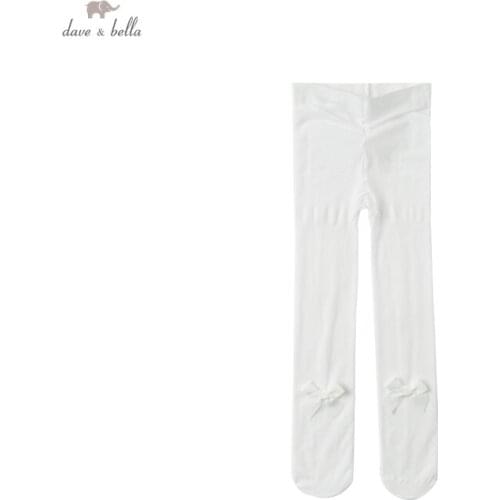 DB17653 dave bella summer infant baby girls cute bow solid leggings children kids girl fashion leggings