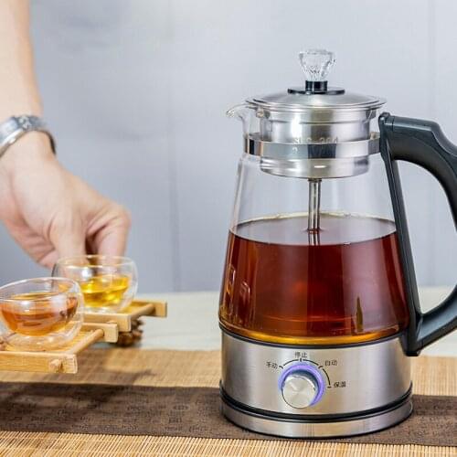 1L 220V Electric Kettle Coffee Tea Maker Black Pu 'er Glass Tea Maker Automatic Steam Spray Teapot Kettles Health Pot Home Use