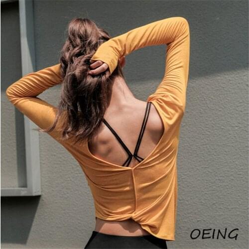 Fitness Yoga Professional Clothes for Women Long Sleeve Shirts Workout Dry Fit Sport Top