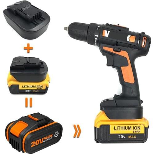Dawupine DWB18OWL Adapter Converter Can use DeWalt 18V 20V MAX 60V Li-ion Battery on Worx Orange Small Foot Electric Power Tool