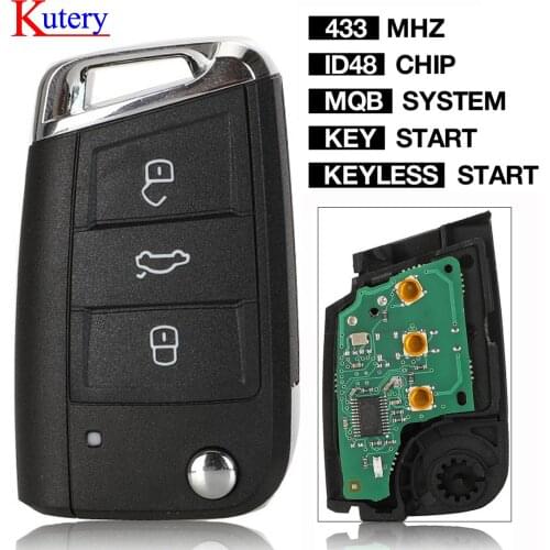Kutery with/without Keyless go car key Remote 434MHz MQB for VW/VOLKSWAGEN Golf 7 MK7 Touran Polo Tiguan