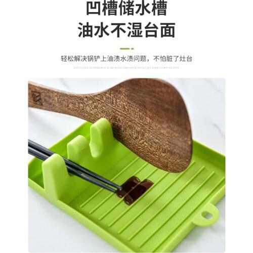 Hot Kitchen Organizer Spoon Holders Cooking Utensil Rest Storage With Drip Pad Kitchen Fork Non-Slip Pad Kitchen Accessories