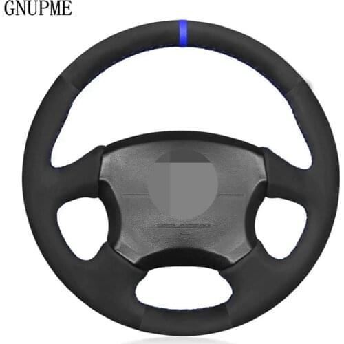 Non-Slip Black Genuine Leather Suede DIY Car Steering Wheel Cover For Subaru Impreza WRX 2002 2003 2004 Impreza WRX STI 2004