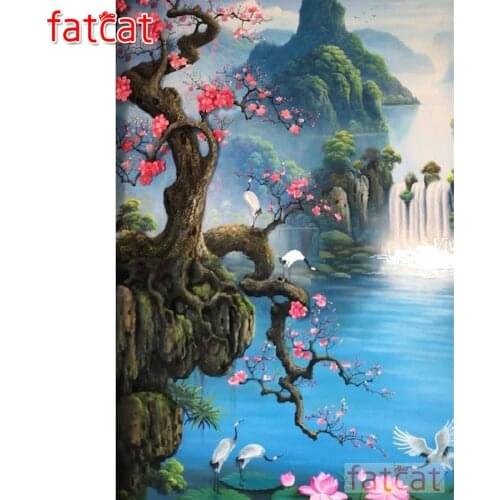 FATCAT Wonderland ancient tree scenic lake Diamond Painting Full Square Round Drill 5D Diy Diamond Embroidery kits Mosaic AE3110