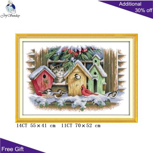 Your Gift Bird House Needlework F934 14CT 11CT Counted and Stamped Home Decor Bird House Embroidery DIY Cross Stitch kits
