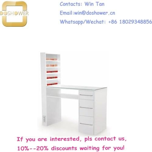 Nail equipment set table with glass table nail manicure table of nail furniture set table