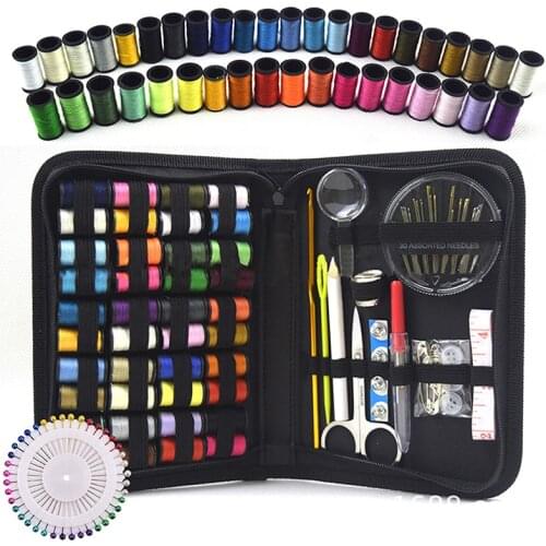 MLAEY 128 Piece Set Sewing Kits DIY Multi-Function Sewing Box Set Hand Four Rows Sewing Bags Stitching Embroidery Thread